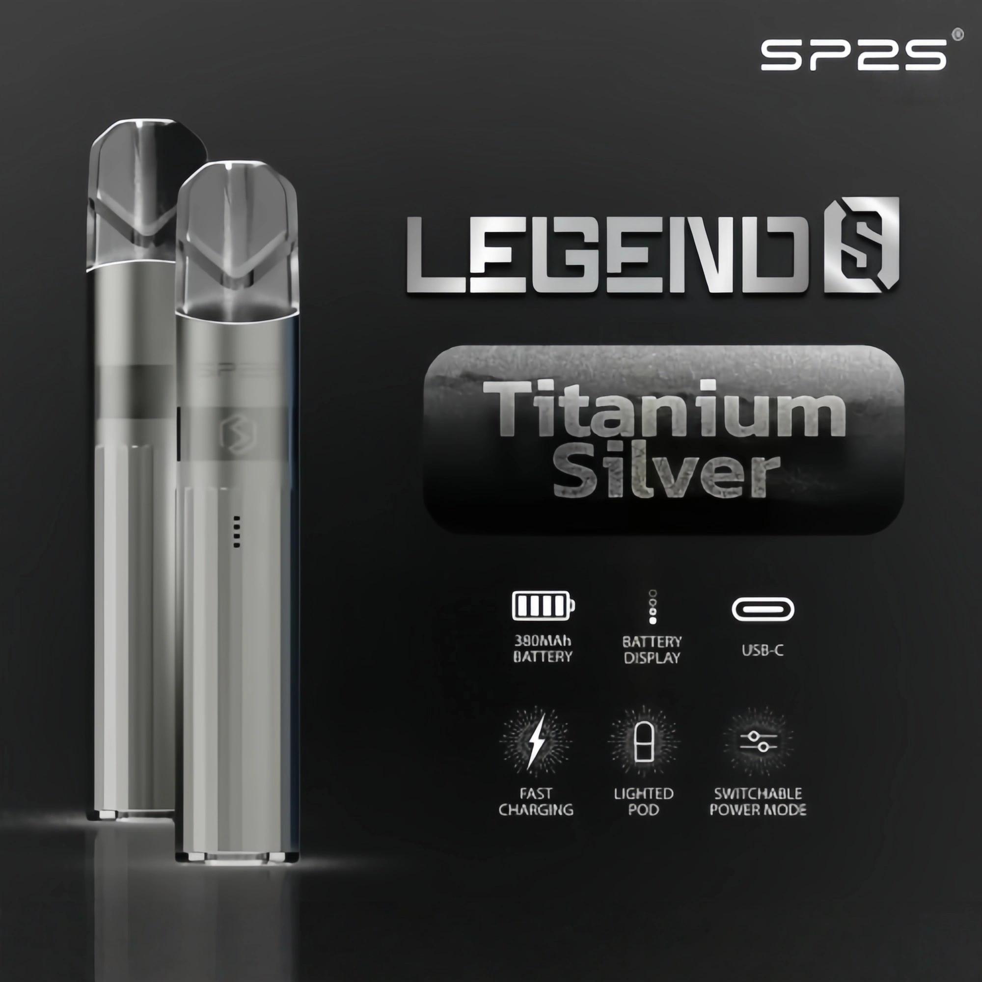 SP2s 鈦色一代主機 思博瑞鈦金屬升級版充電式煙桿|通用一代煙彈:圖片 3